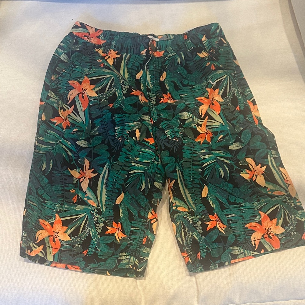Old Navy Kids Tropical Print Shorts - Green and Orange